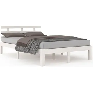 vidaXL Massivholzbett Weiß 200x200 cm - Weiß
