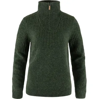 Fjallraven 86993-662 Övik Half Zip Knit W Sweatshirt Damen Deep Forest Größe L