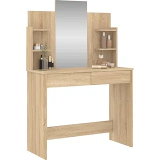 vidaXL Schminktisch mit Spiegel Sonoma-Eiche 96x39x142 cm - Braun