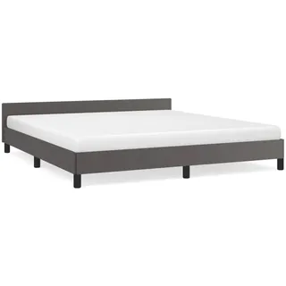 vidaXL Bettgestell mit Kopfteil ohne Matratze Grau 160x200 cm - Grau
