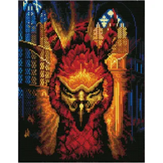 DIAMOND DOTZ 2595155 Harry Potter Phönix Fawkes, Diamond Painting-Set | Original 5D Diamond Painting Set, DIY Diamant-Malerei-Kit mit Glitzersteinen für Erwachsene und Kinder ab 12 Jahren, mittel