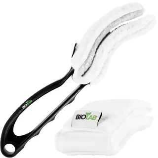 BIOLAB Lamellen Reinigungszange (incl. 2 Pads) Raffstore Reinigungsbürste außen, zum Reinigen von Jalousien & Raffstore, Jalousienreiniger, Lamellenreiniger, Raffstore Reiniger