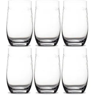 Peill+Putzler Germany 6er-Set Longdrinkgläser, 380 ml Volumen, für Zuhause | mit Pantographie, Kristallgläser mit schlichten Design, Weingläser für Wasser, Saft & Cocktail, Trinkgläser