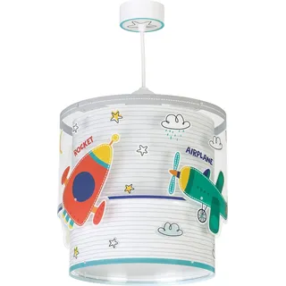 Dalber Lampe kinderzimmer, kinderlampe Pendelleuchte Hängelampe, Deckenleuchte Kinder, Deckenlampe kinderzimmer Baby Travel Autos und Flugzeuge, Bunt, 61682, E27