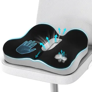 DmTown Sitzkissen Orthopädisch, Komfort Hämorrhoiden Sitzkissen | Memory Foam Sitzkissen mit Gleichmäßiger Druckverteilung, Sitzring Steißbein Entlastung für Gamingstuhl Bürostuhl Rollstuhl