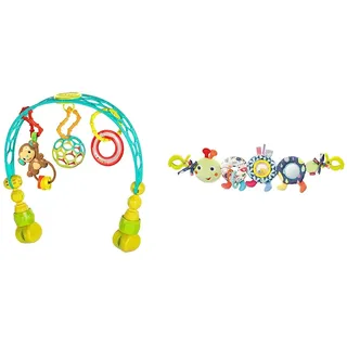 Oball Bright Starts, Fehn 055344 Kinderwagenkette Raupe Color Friends – Mobile-Kette mit süßer Raupen-Figur zum flexiblen Aufhängen – Für Babys und Kleinkinder ab 0+ Monaten – Größe: 50 cm