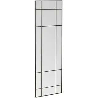 P & B Wandspiegel , Schwarz , Metall, Glas , rechteckig , 90x180x3 cm , senkrecht montierbar , Garderobe, Garderobenspiegel