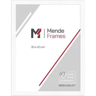 MendeFrames Holzrahmen 960 weiß gemasert 50x75 cm Antireflexglas - Weiß