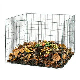 Relaxdays Komposter Metall, Biokomposter für den Garten, HxBxT: 70 x 90 x 90 cm, 560 Liter, Drahtkomposter, grün