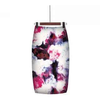 WQZYY&ASDCD Bleistiftrock Lässige Frauen Röhrenröcke Print Blumen Midi Bleistiftrock Hohe Taille Damen Knielange Röcke