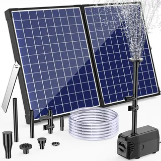 Biling Solar Teichpumpe 35W Solar Springbrunnen für außen 1500L/H, Solarbrunnen mit 2M Wasserleitung Solarpumpe mit Filter 5M Leitungslänge 2.5M Förderhöhe Solar Wasserpumpe Garten für Teich Pool