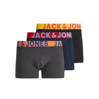 JACK & JONES JACCRAZY Boxershorts blau/grau/orange/schwarz M 3er Pack