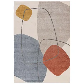 Mazovia Teppich Beige geometrisch - 180 x 250 cm , Blaugrau, Beige , Textil , Abstrakt , Rechteckig , 180x250 cm , Oeko-Tex® Standard 100 , für Fußbodenheizung geeignet, für Hausstauballergiker geeignet, in verschiedenen Größen erhältlich, pflegeleicht, strapazierfähig , Teppiche und Böden, Teppiche
