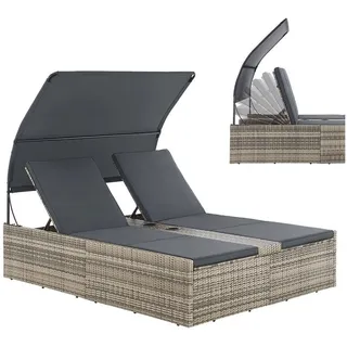 Juskys Syros Doppelliege 200 x 130 x 150 cm Grau