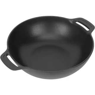 WELL GRILL Gusseisen Wok für Gasgrill Weber Gourmet BBQ System und Weber 57cm Holzkohlegrill, Wokpfanne Hähnchenbräter für Saftige Grillhähnchen BBQ Zubehör