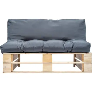 vidaXL Outdoor-Sofa Paletten mit Kissen in Grau Kiefernholz - Grau