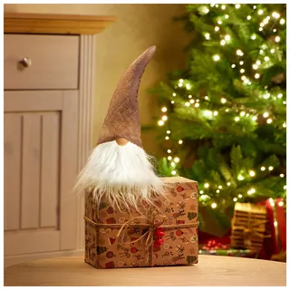 com-four® Premium Weihnachts-Wichtel mit LED als Weihnachtsdeko - skandinavischer Zwerg mit warmweißem LED-Licht - beleuchteter Deko-Gnom - Kobold [Auswahl variiert] (1 Stück Wichtel - 30cm)