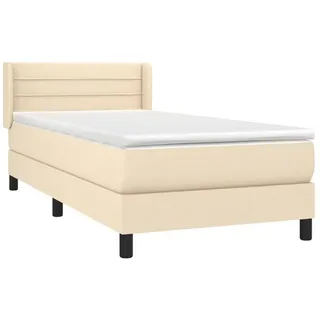 vidaXL Boxspringbett mit Matratze Creme 80x200 cm Stoff