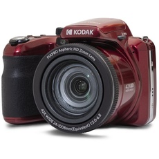 KODAK Pixpro Astro Zoom AZ425 Digitalkamera Bridge, 42 x optischer Zoom, 24 mm Weitwinkel, 20 Megapixel, LCD 3, Full HD 1080p, Li-Ion-Akku, Rot