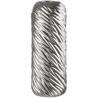 GILDE Vase aus Keramik - Deko Wohnzimmer Geschenk für Frauen - Farbe: Silber Höhe 40 cm
