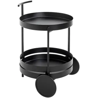 Haku-Möbel HAKU Servierwagen schwarz, Metall - Maße: H 62 cm x Ø 42 cm, Style: Modern