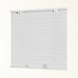 HOMEDEMO Plissee ohne Bohren mit Saugnäpfen, Blickdicht & UV-Schutz, Plisseerollo für Fenster, Dachfenster, Holzfenster, Balkontüren, Wohnmobilfenster, B50xH130cm, Weiß-Crush