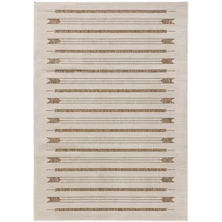 benuta Outdoorteppich Kaleo Cream/Beige 80x150 cm , Kunststoff , Rechteckig , 80x150 cm , wasserabweisend , Teppiche und Böden, Teppiche, Outdoorteppiche