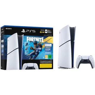 Sony PlayStation 5 Slim Digital Edition 825 GB Weiß + Fortnite Blüte Chaos + 1x DualSense Wireless-Controller