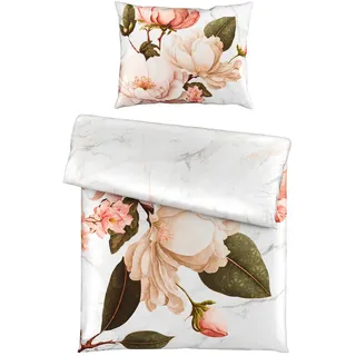 Esposa Wendebettwäsche , Multicolor , Textil , Floral , 140x200 cm , pflegeleicht, atmungsaktiv, schadstoffgeprüft , Heimtextilien, Bettwäsche & Leintücher, Bettwäsche, Wendebettwäsche