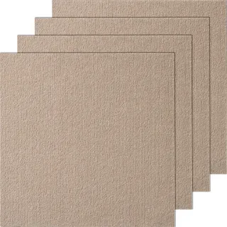 VEVOR Teppichfliesen zum Abziehen und Aufkleben, 457x457mm, selbstklebende Teppichbodenfliesen, weich gepolsterte Teppichfliesen, DIY-Installation für Schlafzimmer, Wohnzimmer (10 Stk., Hellbraun)