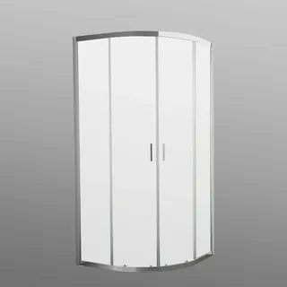 WELLTIME New Summer Runddusche mit Schiebetür 100 x 190 cm silber Milchglas