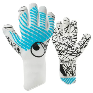 Uhlsport Fußball Torwarthandschuhe Fangmaschine Cybertec - Ultragrip SC, weiß/cyberblau/schwarz, 9