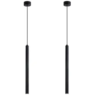 LIGKIN 2PCS Hängeleuchte LED Moderne Kronleuchte Minimalistische Design LED Pendelleuchte Aluminium 50CM Deckenleuchte Schwarz für Esszimmer Schlafzimmer Wohnzimmer Restaurant