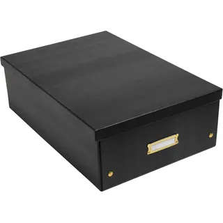 EXACOMPTA - Ref. 62451E – 1 Aufbewahrungsbox Neo Déco – aus Karton – flach verpackt – einfach zu montieren dank Druckknöpfen – Format A3 – Maße 33 x 50 x 18 cm – Farbe: Schwarz