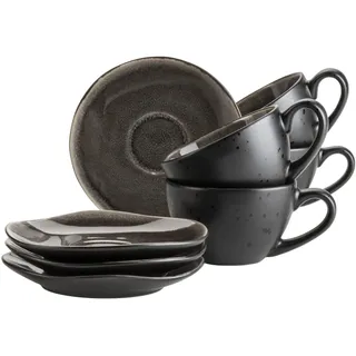 Mäser Kaffeetassenset 0,3 l Schwarz/Braun 8 St.