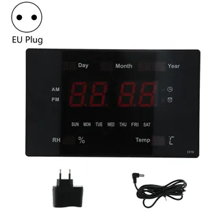 100-240V LED-Digitaluhr Multifunktionswand mit Temperatur-Feuchtigkeits-Ewigem Kalender-DisplayEU