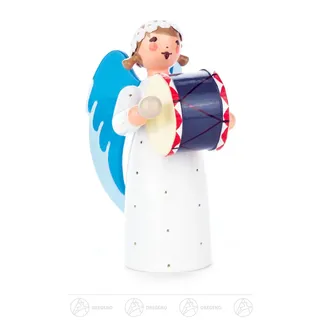 Engel mit Pauke stehend h=ca 7 cm NEU Erzgebirge Weihnachtsfigur Holzfigur