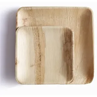 Quadratischer Teller aus Palmblatt 20 x 20 cm, 25 Stück