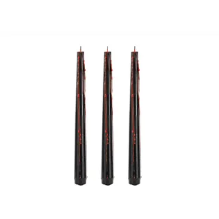 PartyDeco® SWIE2 Blutkerzen 20,4cm Wachs - 3er Set blutende Kerzen - Partydeko für Halloween Party Kostümparty Gruselparty - Motto Vampire Hexen Gothic Horror Spukhaus - Tischdeko Schwarz Rot