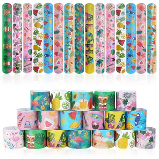 flintronic 30Pcs Schnapparmbänder für Kinder, Bunte Armbänder mit Tier/Weltraum/Dinasour/Einhorn/Meerjungfrau Schnapparmbänder Mitgebsel Kindergeburtstag Gastgeschenke, für Kinder Jungen & Mädchen