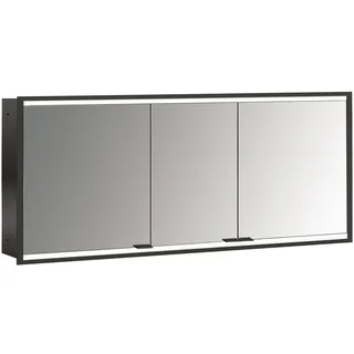 emco prime 2 Lichtspiegelschrank, 1600 mm, 3 Türen, Unterputzmodell, 949713558, Farbe: schwarz/spiegel