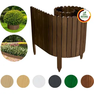 Floranica Beeteinfassung Flexibler Holzzaun 40 x 200 cm Braun Rollborder Rasenkante Rollzaun Gartenzaun Dekozaun - Braun