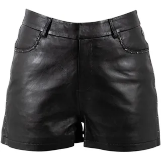 Shorts MAURITIUS "MWLuneth", Damen, Gr. S (36), N-Gr, schwarz, Obermaterial: 100% Schafsleder. Futter: 100% Polyester, unifarben, regular fit kurz, Hosen Shorts, aus Leder gefertigt