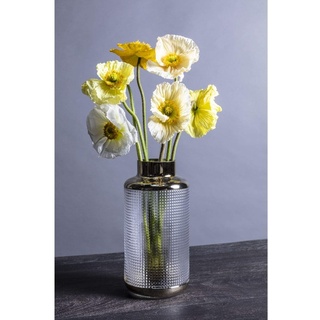 Kare Vase LA Noble, Gold, Deko Vase, Blumenvase, Glas, handgefertig, 30cm