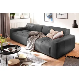 KAWOLA Big Sofa PALACE 3-Sitzer mit Sitztiefenverstellung Leder schwarz