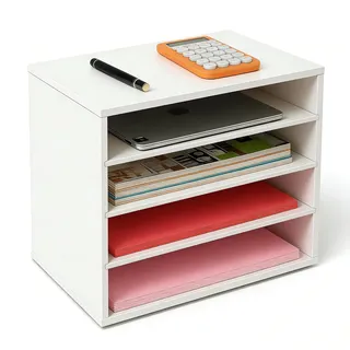 EMERIT Papier-Organizer aus Holz, Schreibtisch-Organizer, Aufbewahrung, Briefablage, Aktensortierer mit verstellbaren Ablagen für Zuhause und Büro