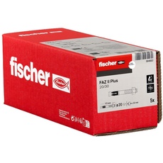 fischer Bolzenanker FAZ II Plus 20/30 gvz, Schwerlastanker mit hoher Tragfähigkeit, Ankerbolzen für Befestigungen schwerer Lasten und Stahlkonstruktionen, Seismik- & ETA-Zulassung