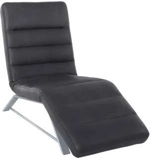 W.Schillig Relaxliege daily dreams Leder/Polyester 65 x 91 x 170 cm grau mit Kissen