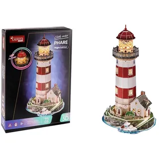 EXPLORA SCIENCES EXPLORA - Leuchtturm - Leuchtende 3D-Puzzles - 540055-72 Teile - Level 6 - Ohne Kleber oder Schere - Bildungs - Konstruktionsspiel - Kinder Geschenk - Modell - Ab 8 Jahren