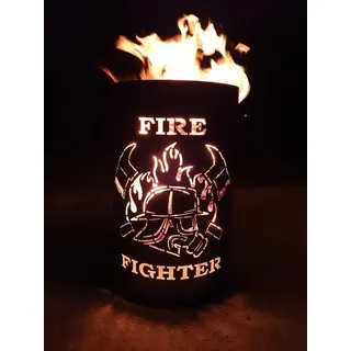 Feuertonne / Feuerkorb mit Motiv Fire-Fighter